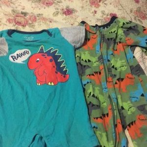Boys 9-12 romper and Gerber 18 mo pj